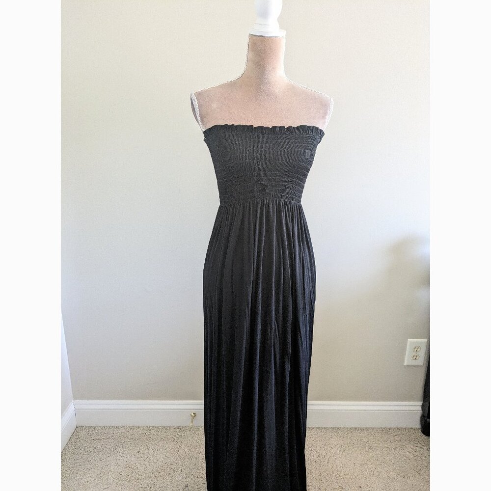 New Boohoo Black Maxi Tube Dress